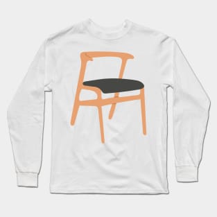Mid Century Modern Simple Chair Design Long Sleeve T-Shirt